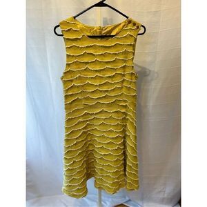 I. Madeline scalloped knit yellow dress medium